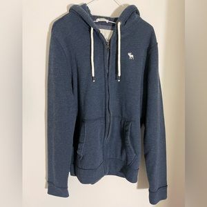 Abercrombie Navy Blue zip-up fleece inside